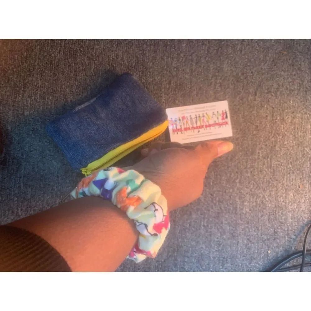 Scrunchie Keychain With Denim Pouch - Picture 6 of 7